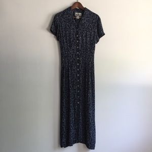 Sheri Martin Vintage Floral Button Down Maxi Dress